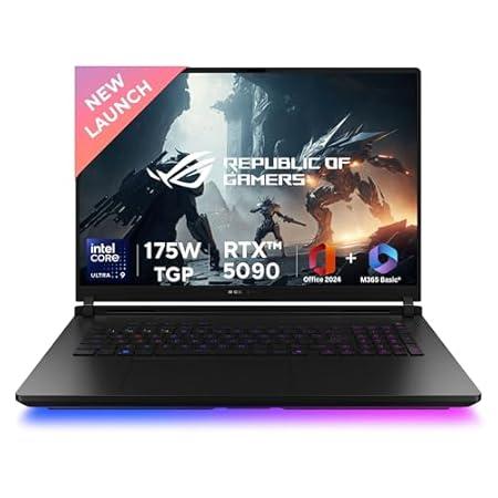 ASUS ROG Strix SCAR 18,Intel Core Ultra 9 275HX Gaming Laptop(NVIDIA RTX 5090-24GB/175W TGP/64GB/2TB/2.5K QHD+/18"/240Hz/Windows 11/M365 Basic(1Year)*/Office Home 2024/Off Black/3.30 Kg)G835LX-SA187WS